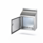 Sloping roof stainless steel enclosure  300x200x150mm (HxWxD) - Image 2