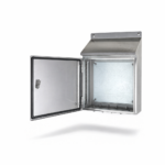 Sloping roof stainless steel enclosure  300x200x150mm (HxWxD) - Image 3