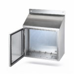 Sloping roof stainless steel enclosure  300x300x150mm (HxWxD) - Image 4